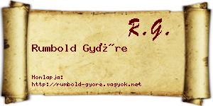Rumbold Györe névjegykártya